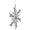 Glitter Snowflakes Christmas Ornaments - 6" - White and Silver - 4ct